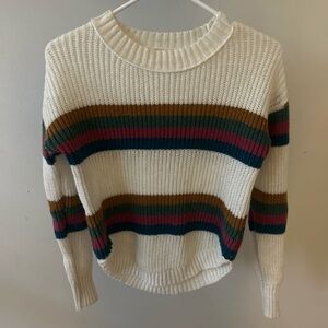 SO Women's Striped Cream Sweater